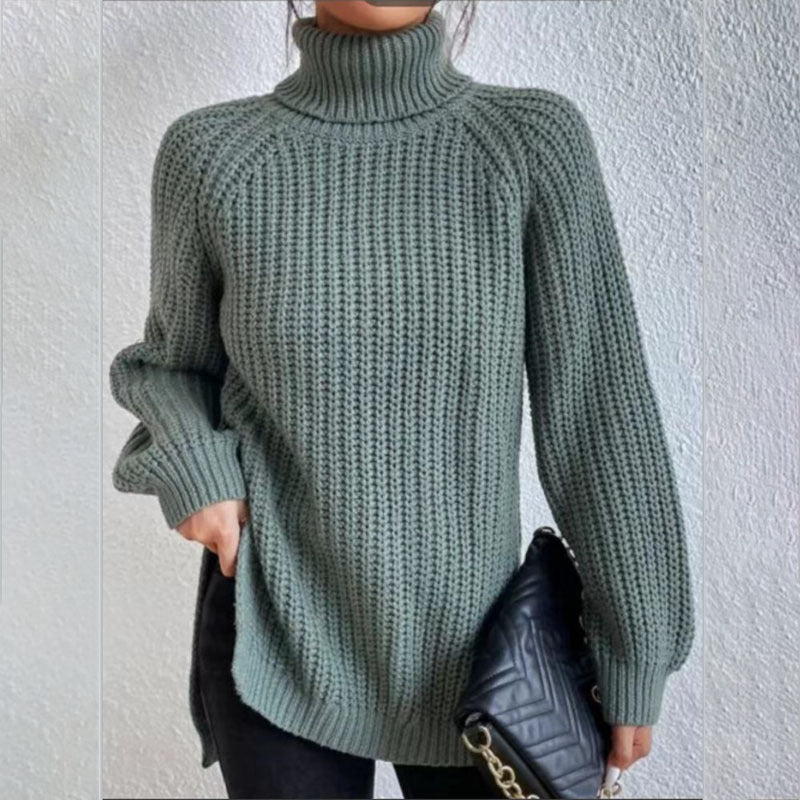 Pull Col Montant en Maille Douce et Ample