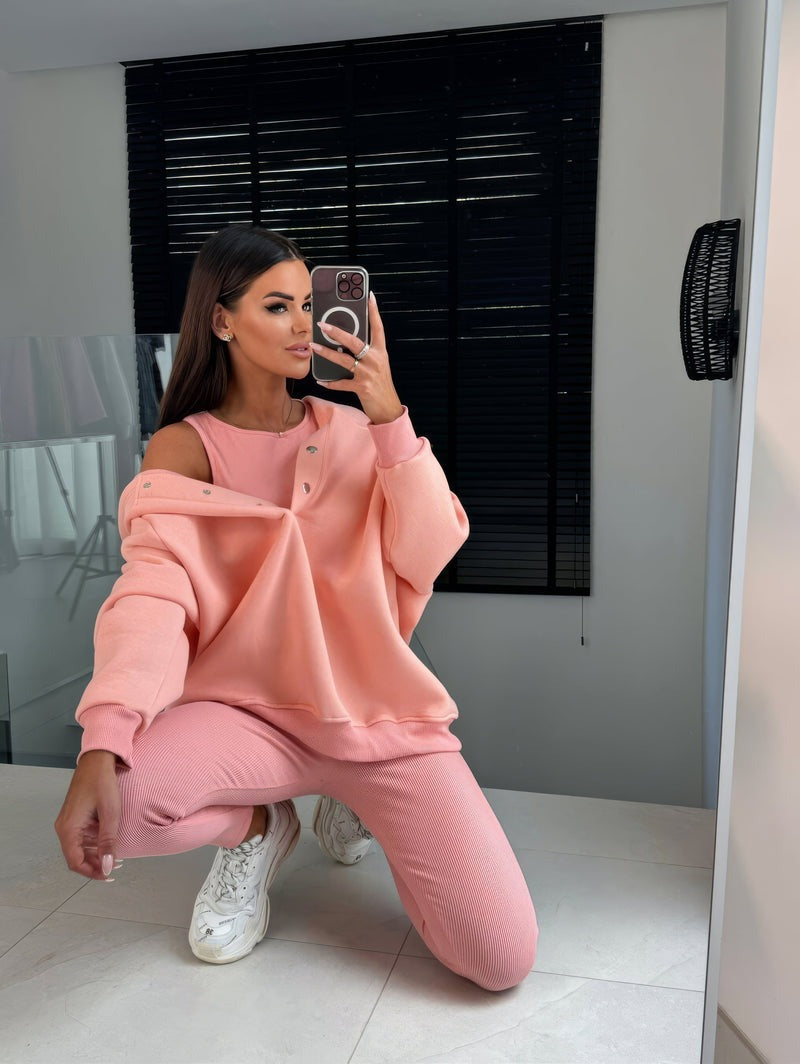 Ensemble vêtements de sport et vêtements de yoga trois pièces femme - (débardeur, legging, sweat à capuche)