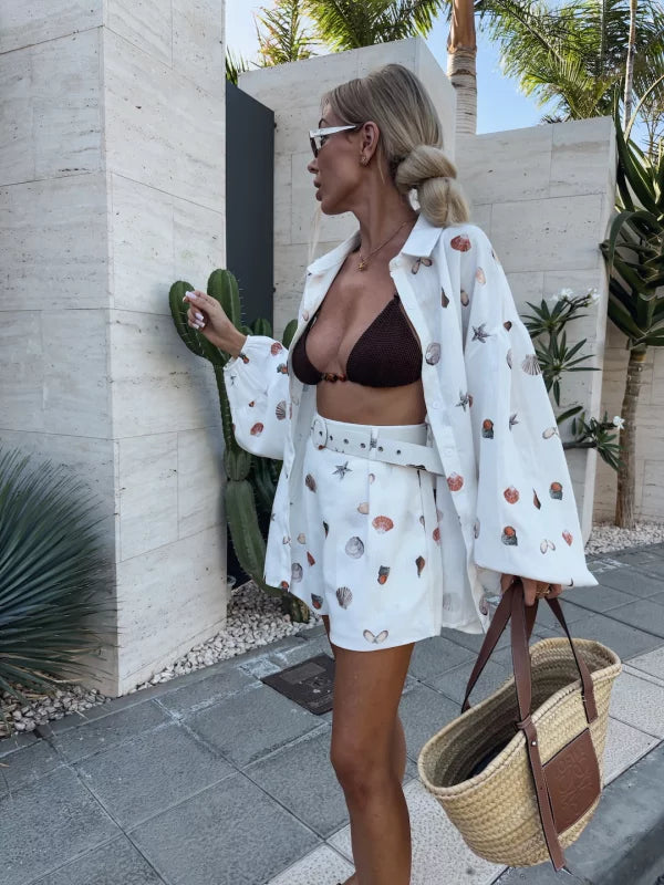 Valciva Seashell Escape – Ensemble 2 pièces 100 % coton
