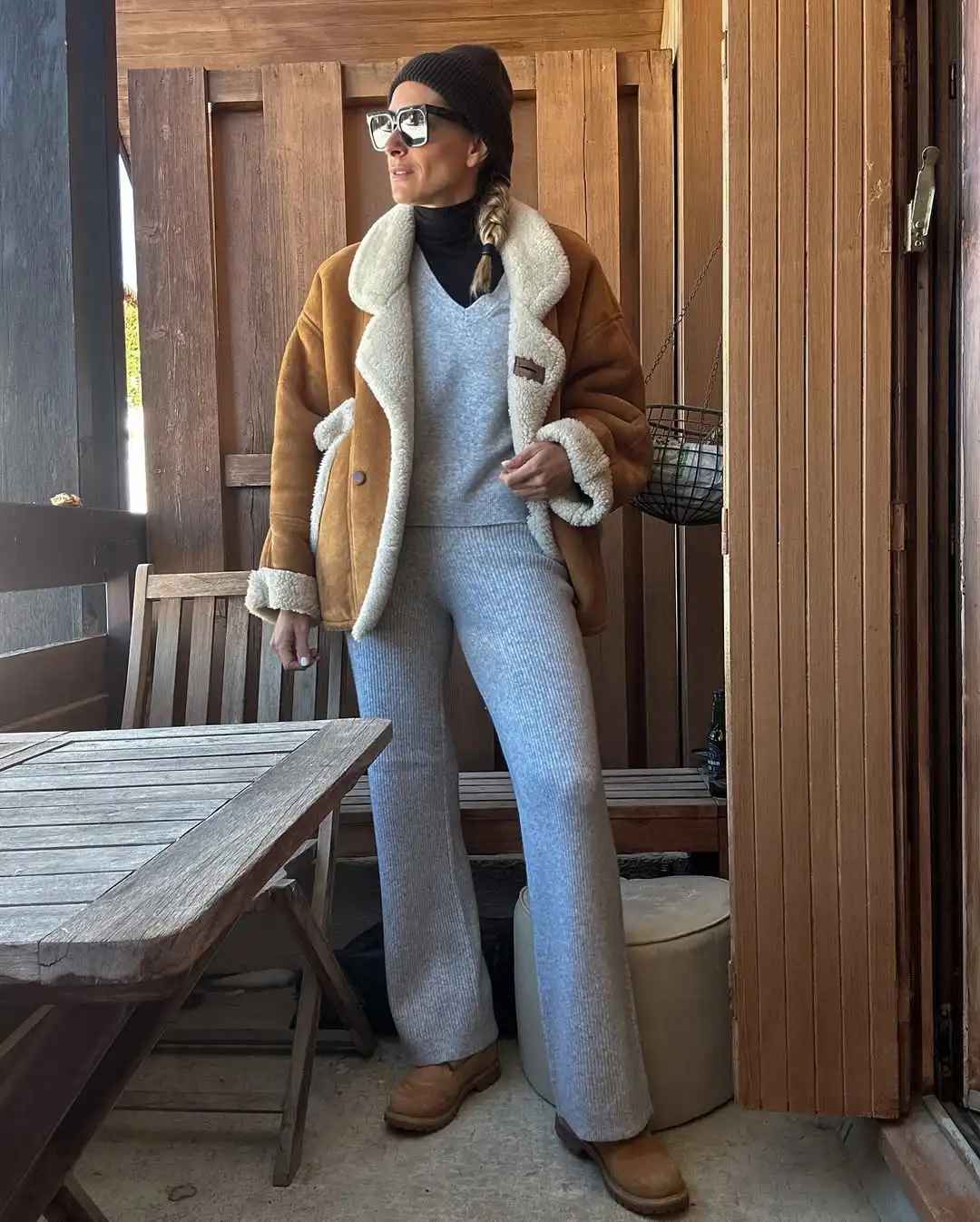 Veste Courte en Daim et Laine d'Agneau