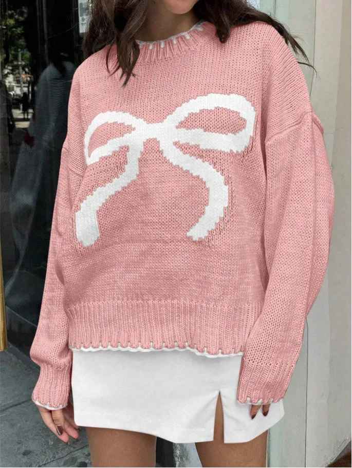 Pull "Coquette" à Nœud Papillon – Douceur et Féminité
