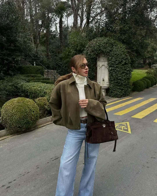 Blouson Bomber en Daim