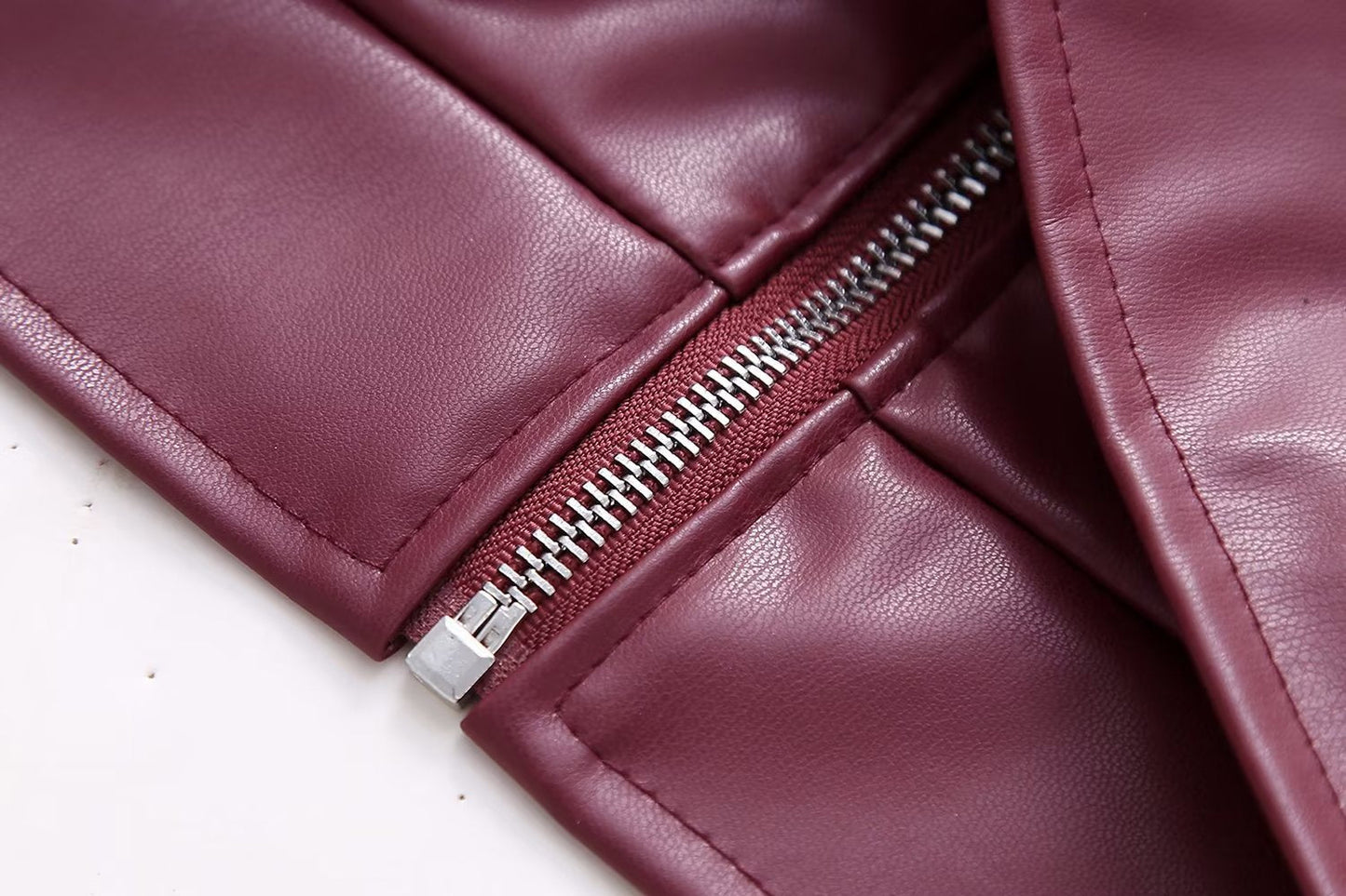 Veste Similicuir Bordeaux Haut de Gamme