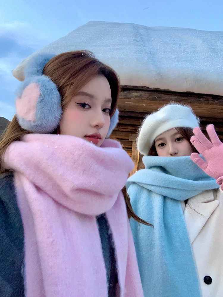 Écharpe "Macaron Soft" – Châle en Peluche Double Face et Protection Totale