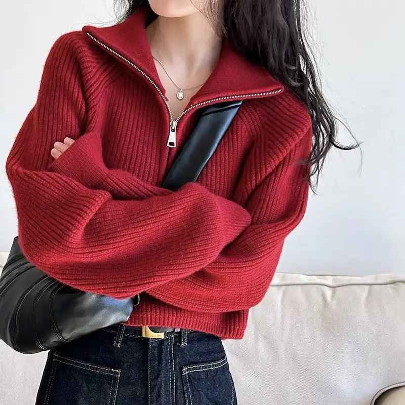 Pull "Cozy Zip" en Maille Côtelée
