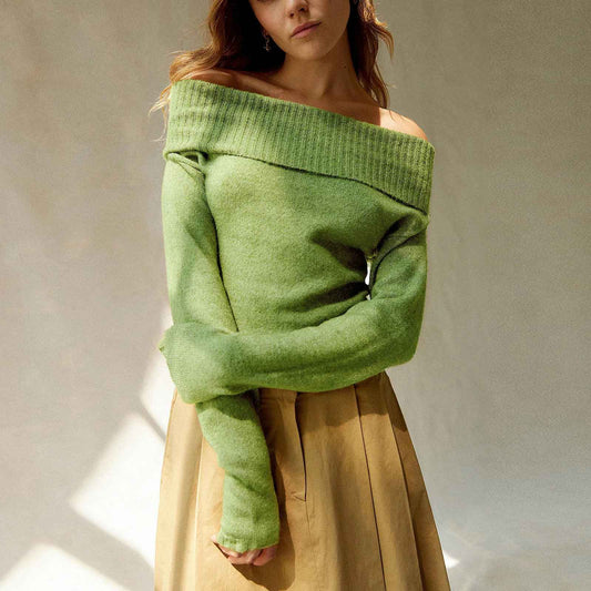 Pull en Tricot Slim "Épaules Dénudées" – Collection Automne-Hiver