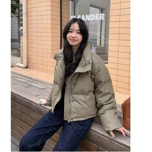 Veste d'Hiver Épaisse en Cuir PU