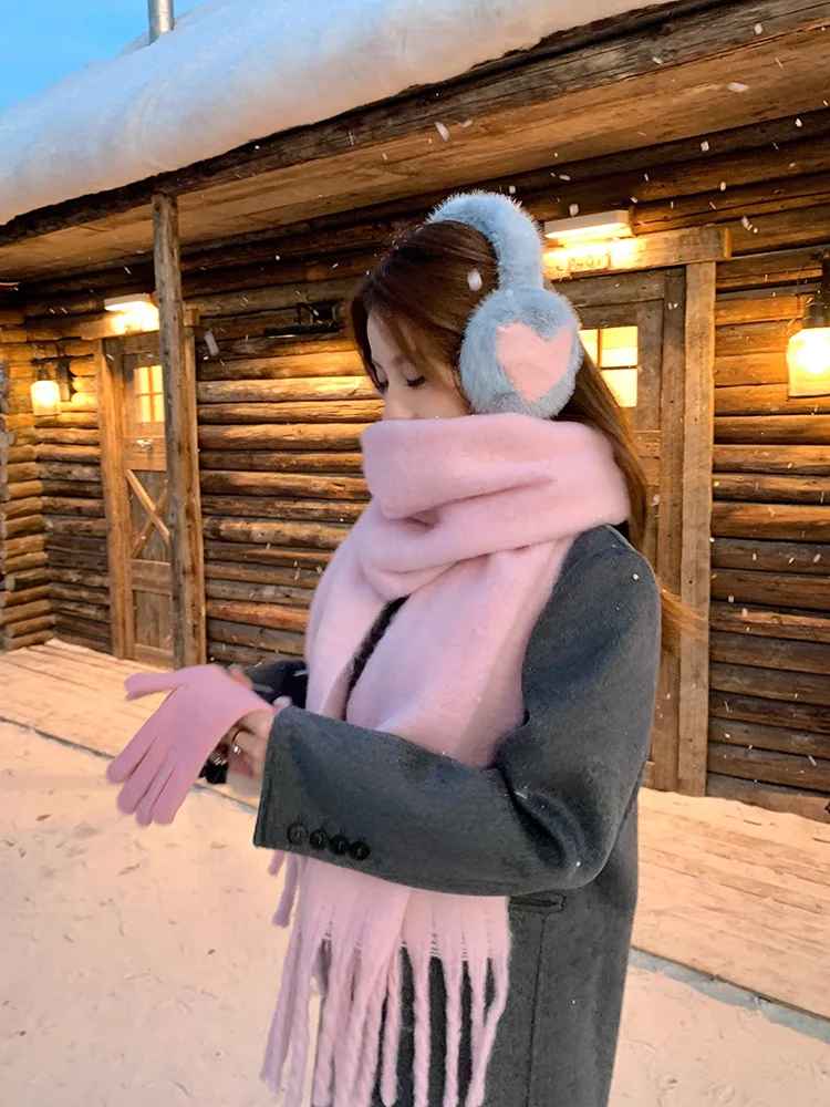 Écharpe "Macaron Soft" – Châle en Peluche Double Face et Protection Totale