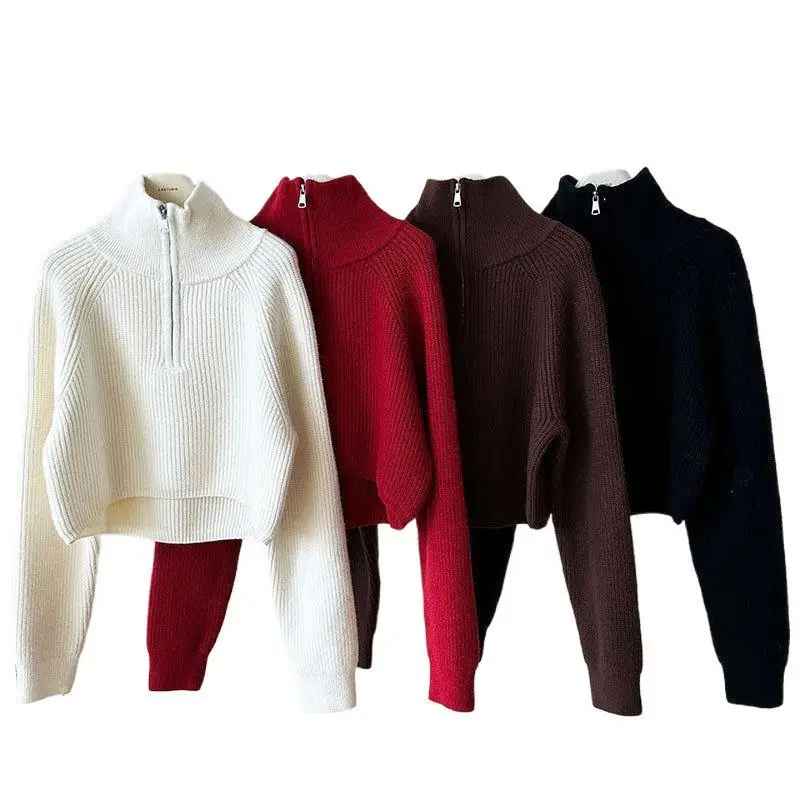 Pull "Cozy Zip" en Maille Côtelée
