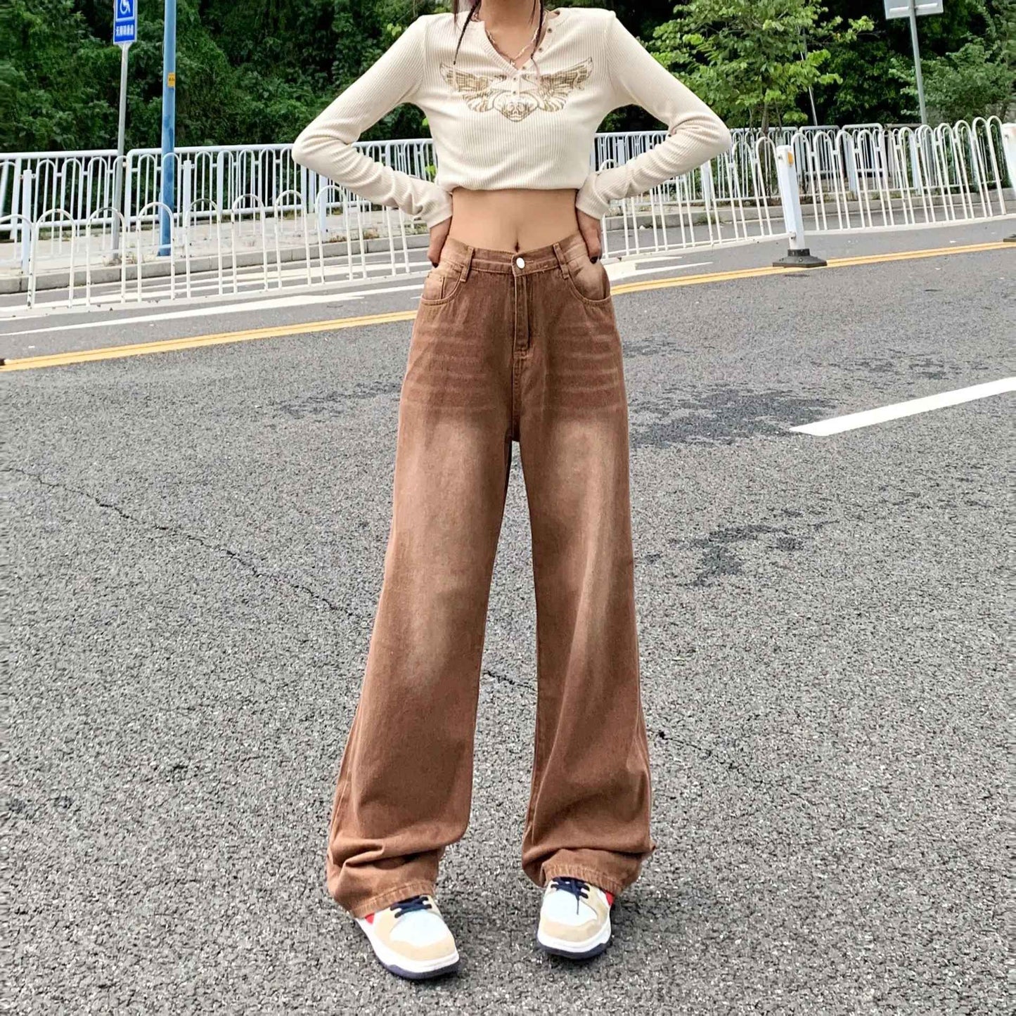 Jean Wide Leg "Coffee Fade" – L'Essence du Streetwear Rétro