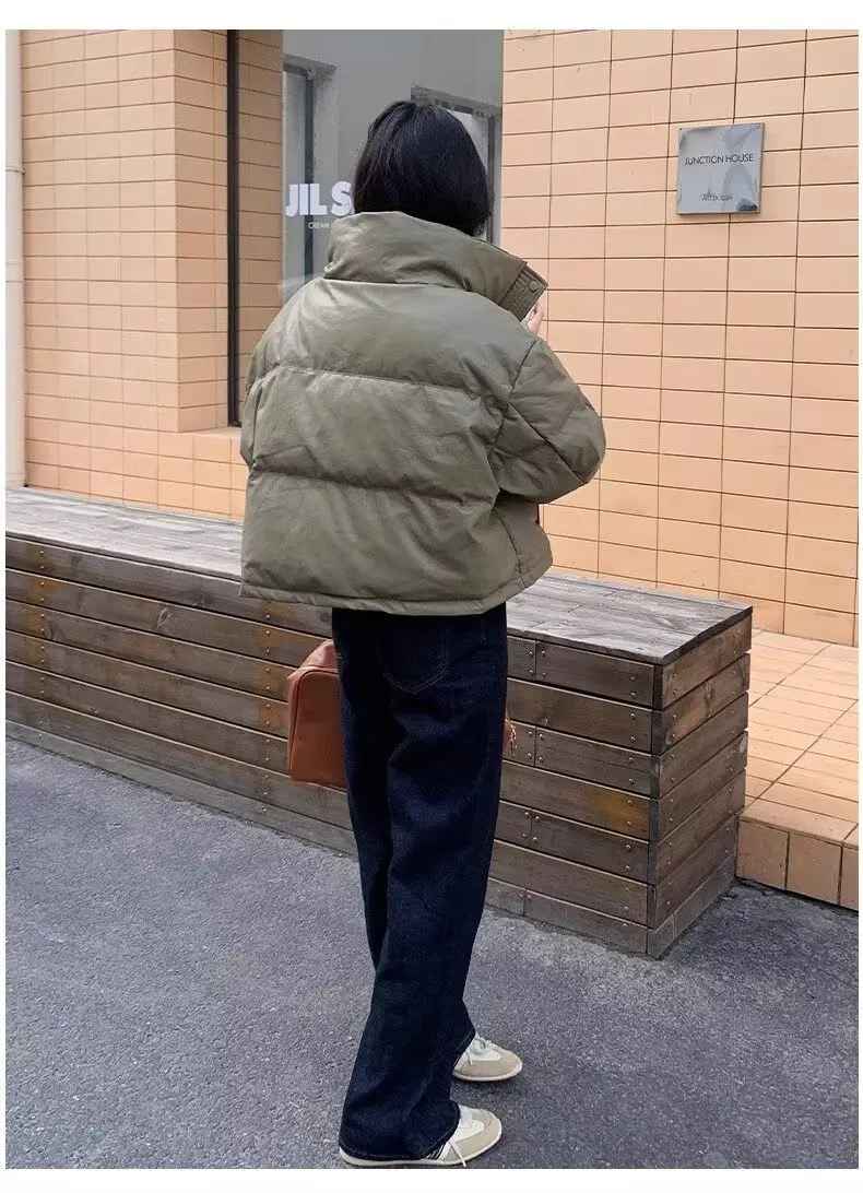 Veste d'Hiver Épaisse en Cuir PU