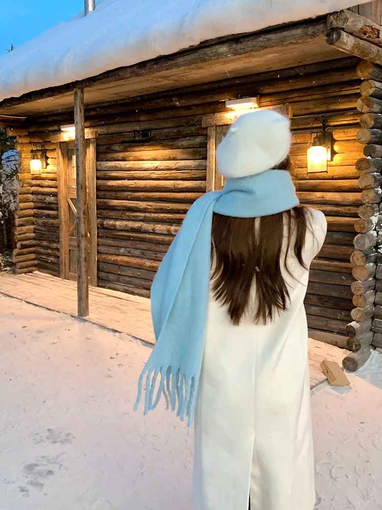 Écharpe "Macaron Soft" – Châle en Peluche Double Face et Protection Totale