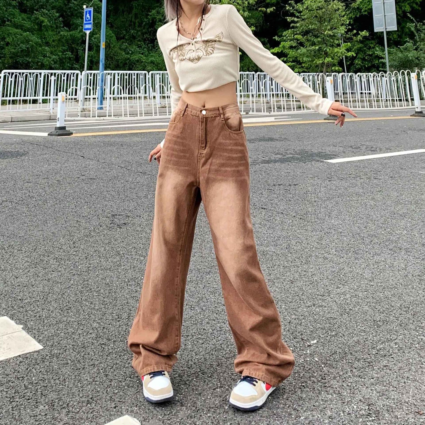 Jean Wide Leg "Coffee Fade" – L'Essence du Streetwear Rétro